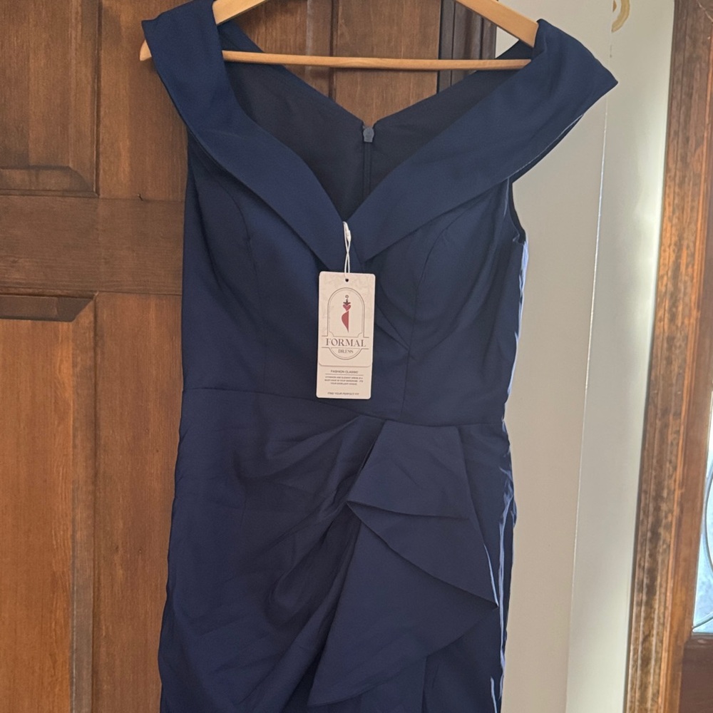 New Elegant Navy Blue Formal Dress
